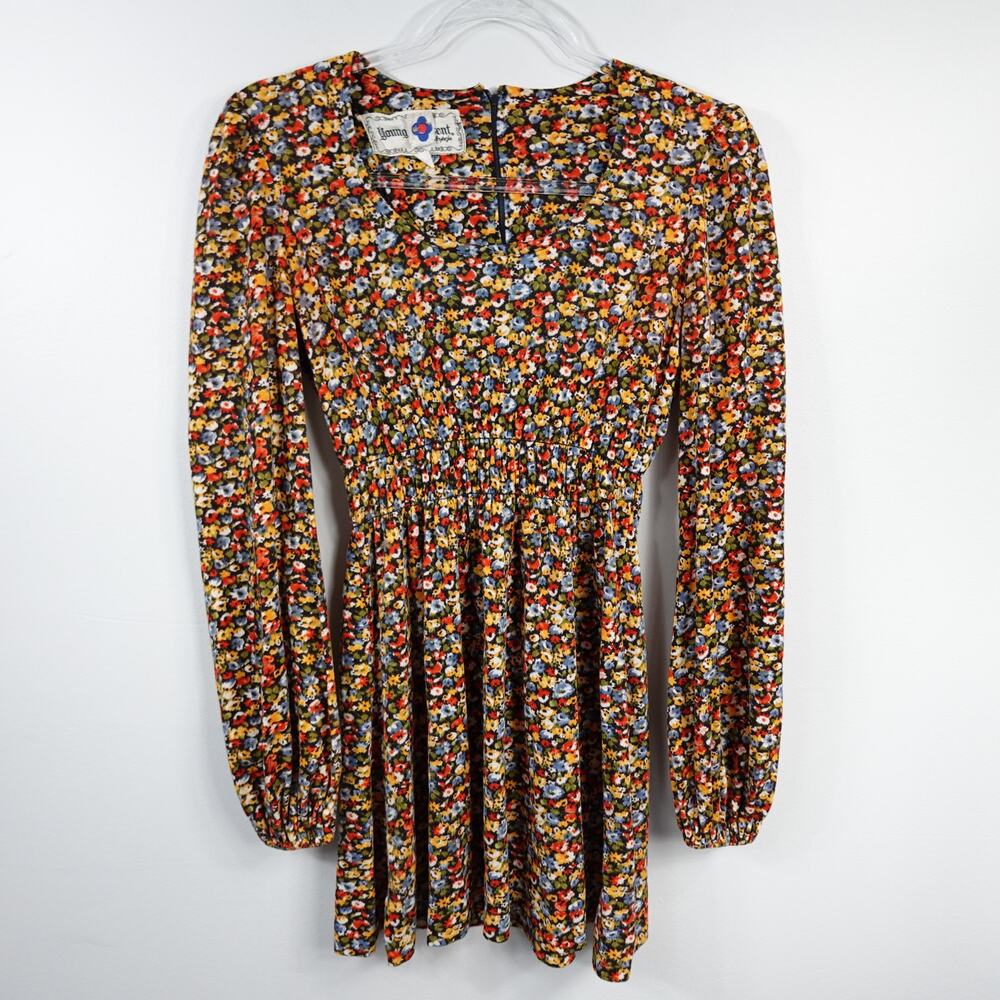 Vintage 60s 70s Young Innocent by Arpeja Floral Dress 7 Boho Cottagecore